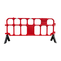 PVC Red Body Traffic Barrier with Black Rubber Bases