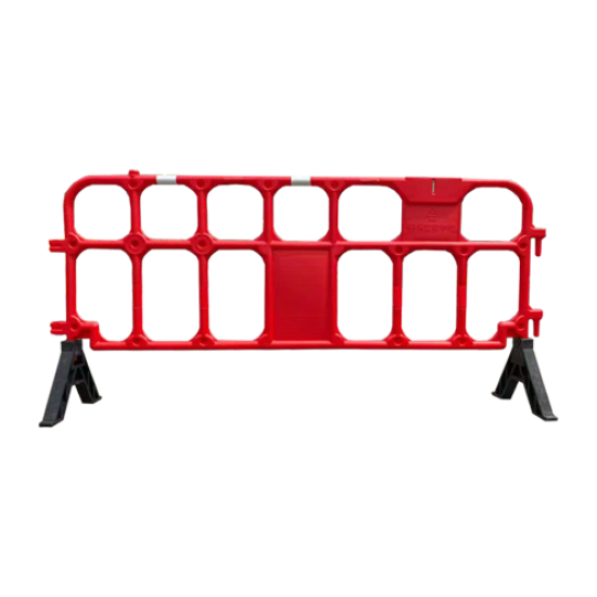 PVC Red Body Traffic Barrier with Black Rubber Bases PVC Red Body Traffic Barrier with Black Rubber Bases